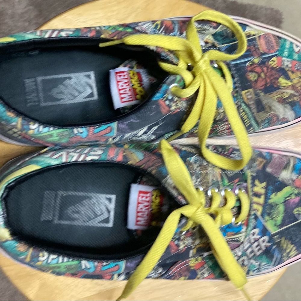 Marvel Comic Print Sneakers with Yellow Laces